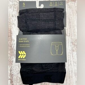 𝅺MEN'S Active 3pk Boxer Briefs - All in Motion Black Size S